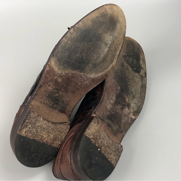 Johnston and Murphy Men’s Croc Print Brown Loafers with Tassel Kilt Size 10M - Picture 9 of 9